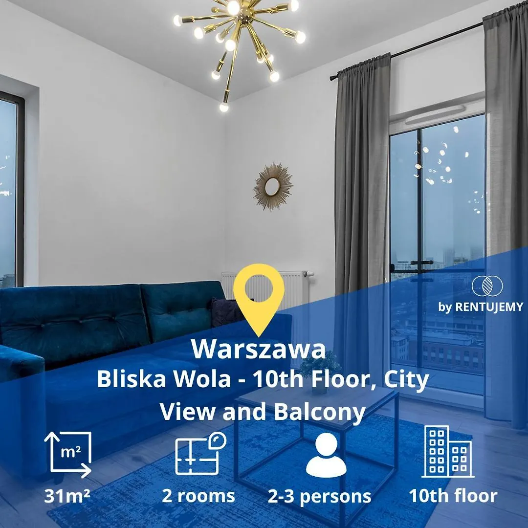 Warsaw Business Apartments - Air Conditioning, 10Th Floor, City View, Balcony - By Rentujemy 0*,